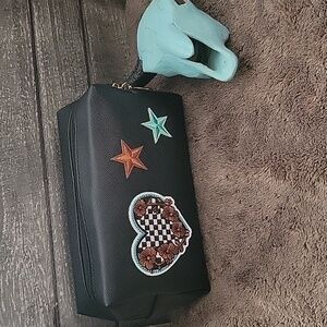 Western Boho Checkered Heart Flower Star Cosmetic/Travel Bag Gift Rodeo Cowgirl